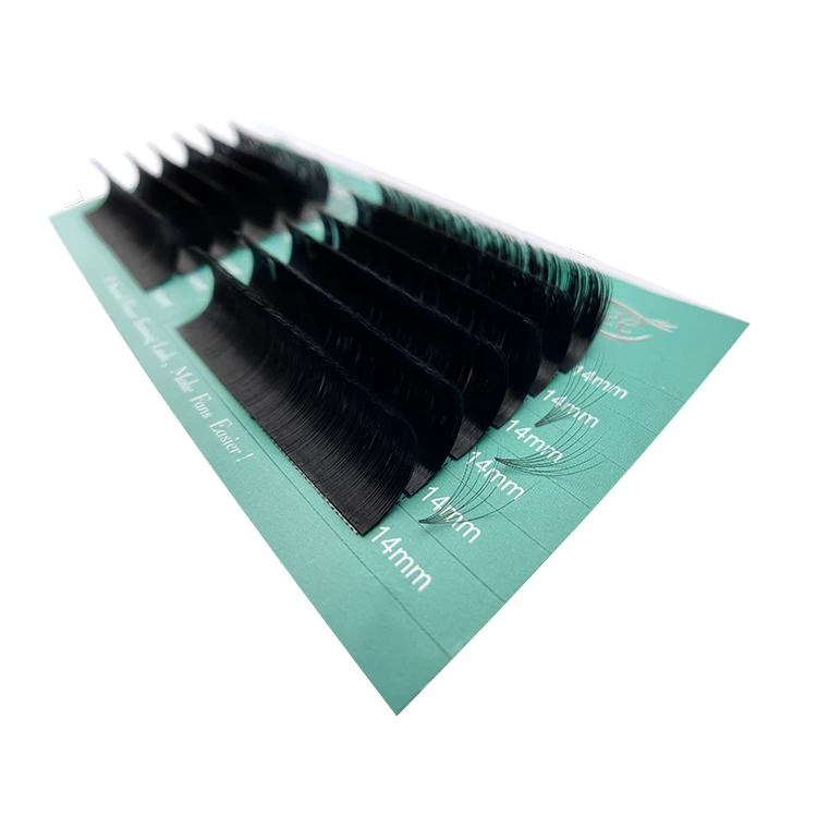 Qeelasee private label Top korean PBT fibers synthetic eyelashes easy fanning volume fast fanning eyelash extensions