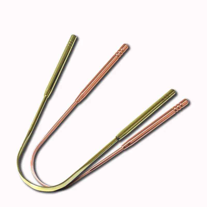 Hot Sale Stainless Steel  Gold/Rose Tongue Scraper Cleaner Scraper Copper