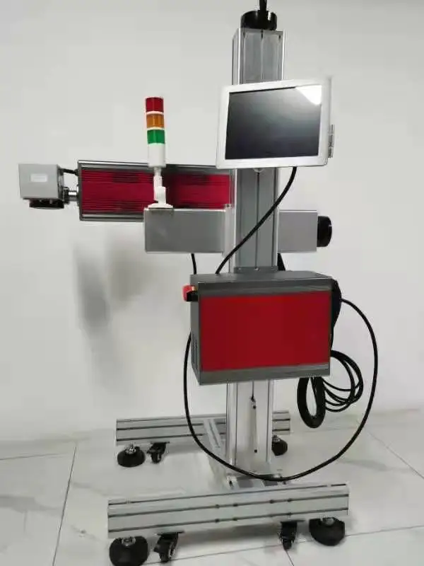 Auto Online Flying CO2 Laser Printer Expiry Date Batch Code Laser Printer for Plastic Bags Cable Wire PET Bottle