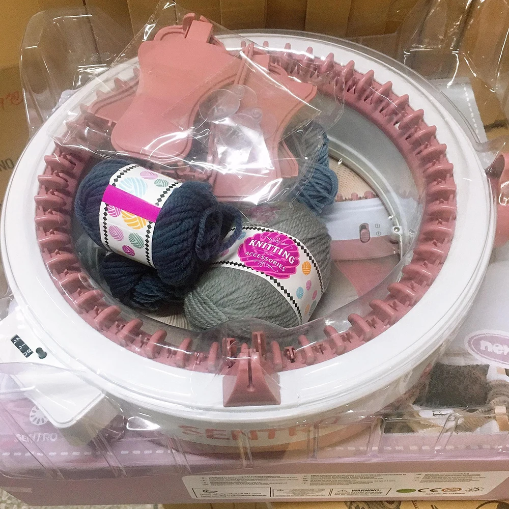 DIY Hat Knitting Machine Double Weaving Magic Loop Looms Stars Cylinder Kids Wool Toy Handcraft With 48 Needles Rotating