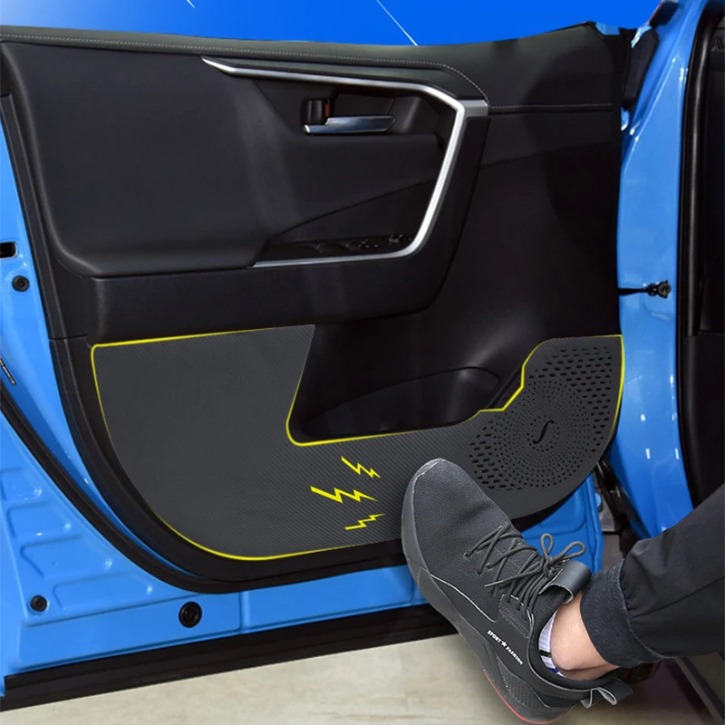 Door Protector Pad Door Plank Anti Kick Pad Mat Interior Decoration For Toyota RAV4 2019 2020 Accessories