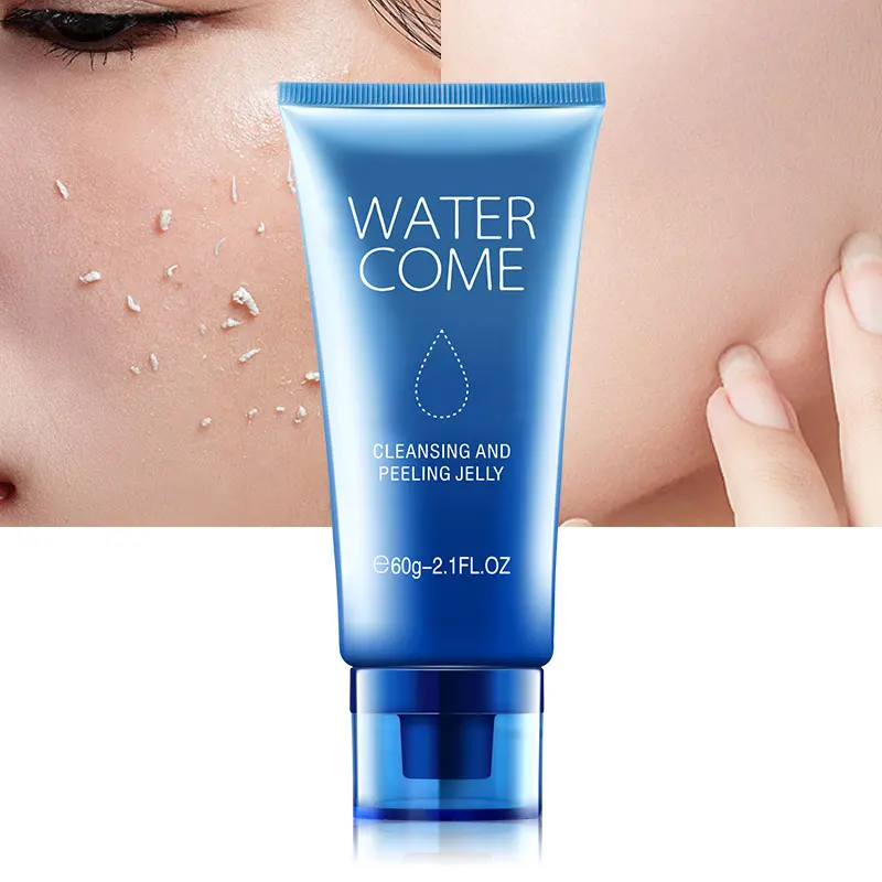 Private Label Mineral Organic Dead Skin Exfoliator Peeling Gel Aloe Vera Green Tea Body Exfoliating Cleansing Face Gel