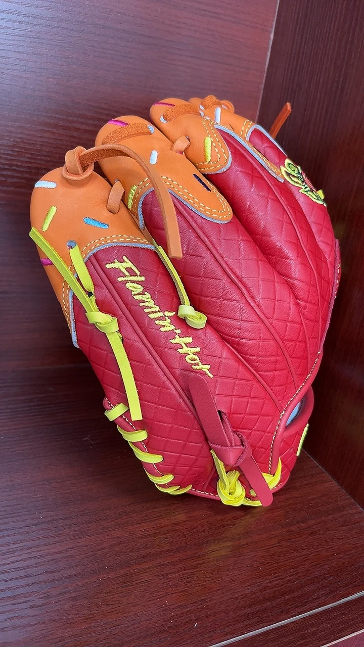 11.25 Inch Icecream Red and Orange Kip Leather Baseball Glove