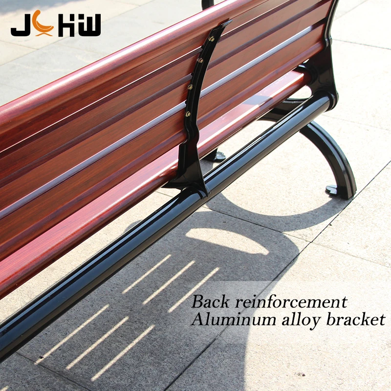 Hot sale metal wooden park bench outdoor garde street bench with cast aluminum leg