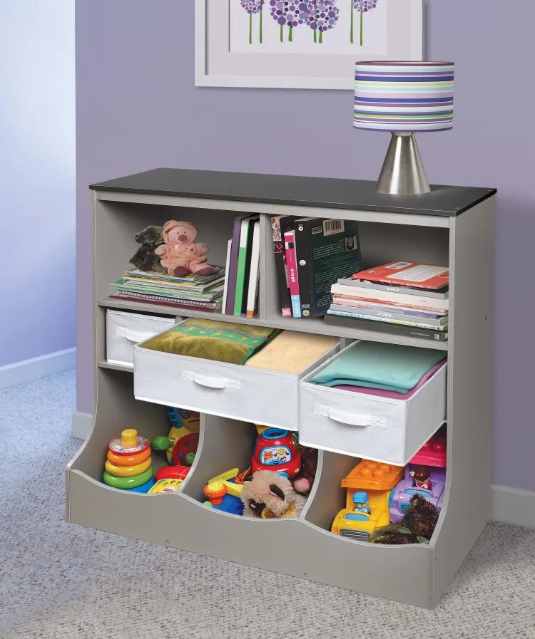 Children Multifunctional Toy Storage Cabinet Thick wooden Cabinet Kids Storage Box