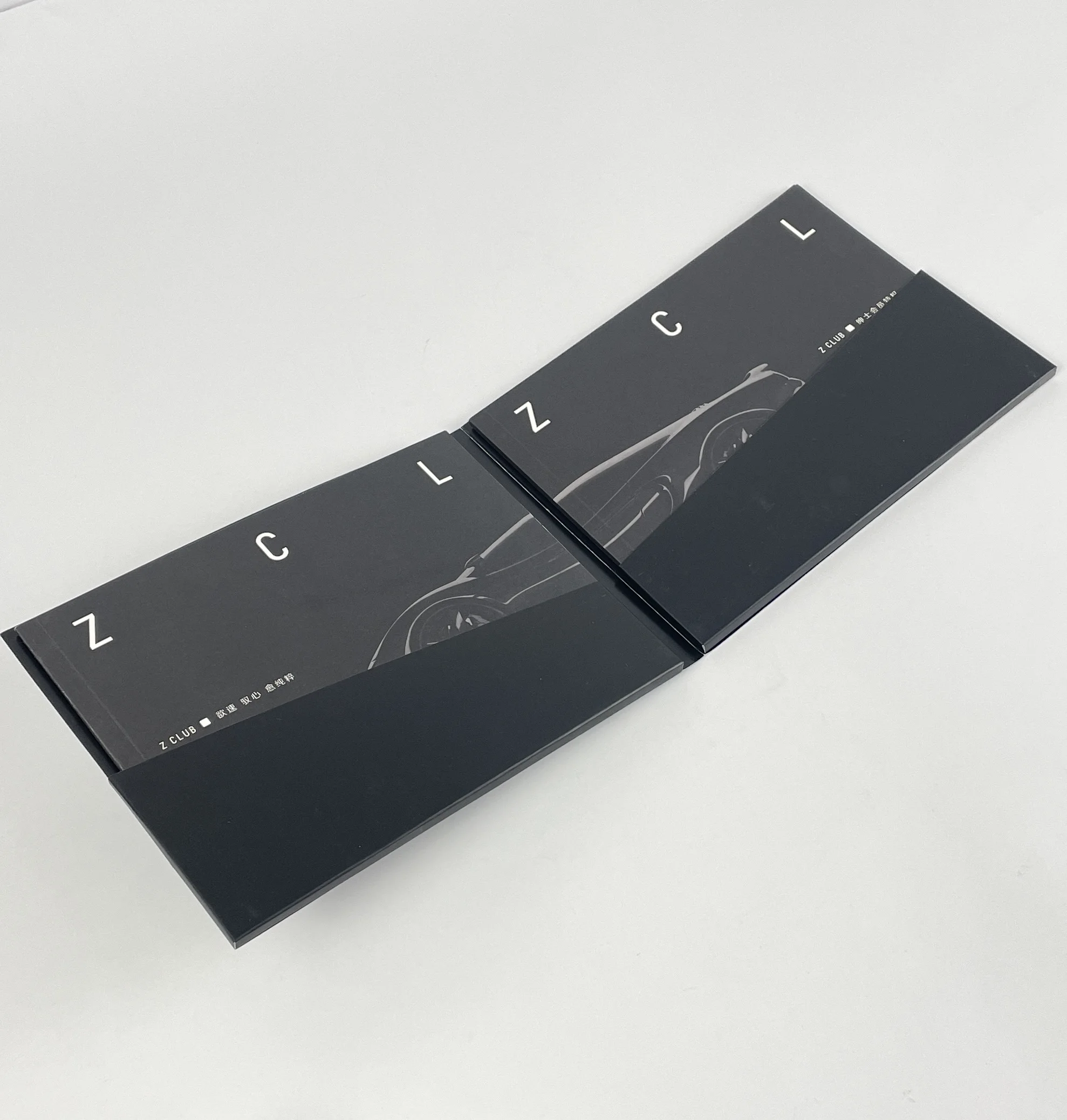 Custom Black Booklet Case with Matte Finish and Spot UV for Corporate Promotion Exhibitions Meetings and Marketing Gifts
