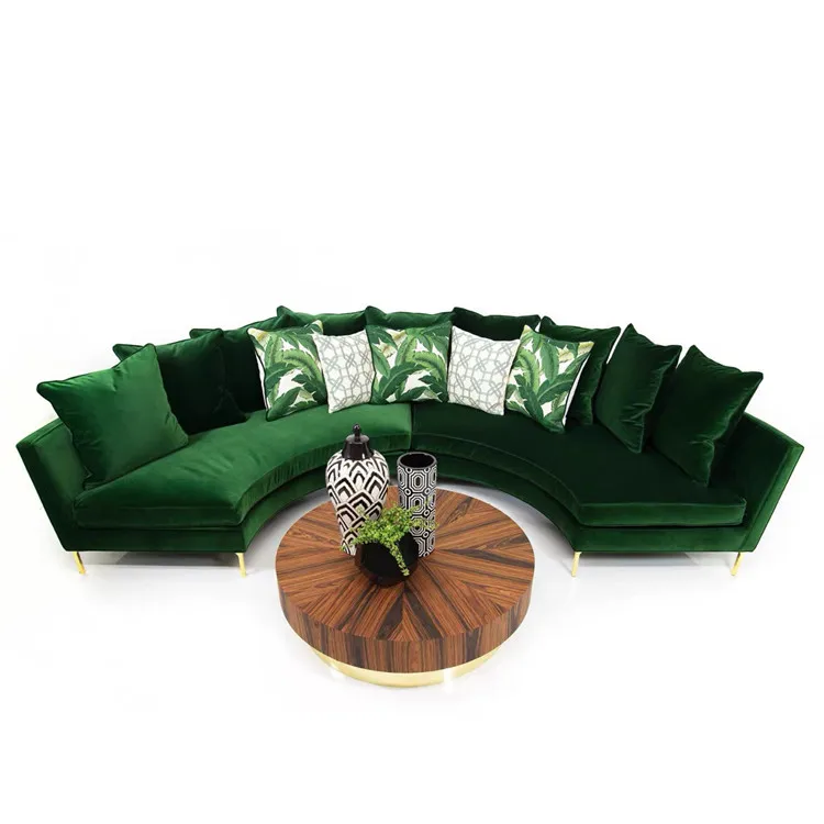 Professional Wholesale Modern Living Room Sofa U Shape Sectional Velvet event sofa