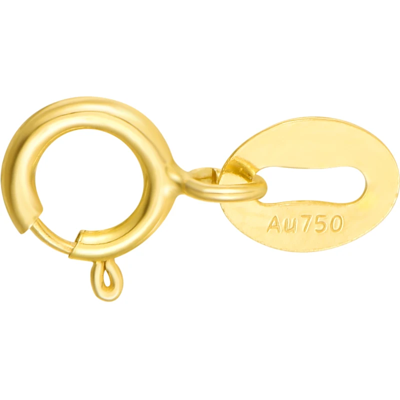 18k Gold Necklace stamp AU750 Chain Connection domestic printing spring buckle DIY accessories Jewelry making