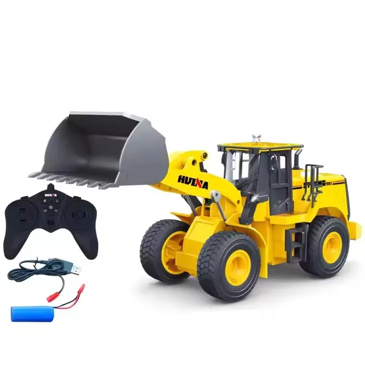 Huina 1552  1/16 Scale 11 channels  Semi-Alloy Remote Control Loader  Metal Construction Bulldozer Vehicle Truck Model Toy