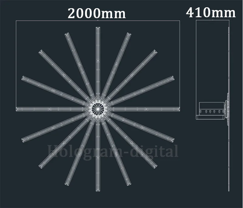 2021 Newest 200cm large size 3D hologram led fan Outdoor Waterproof Windproof holographic advertising