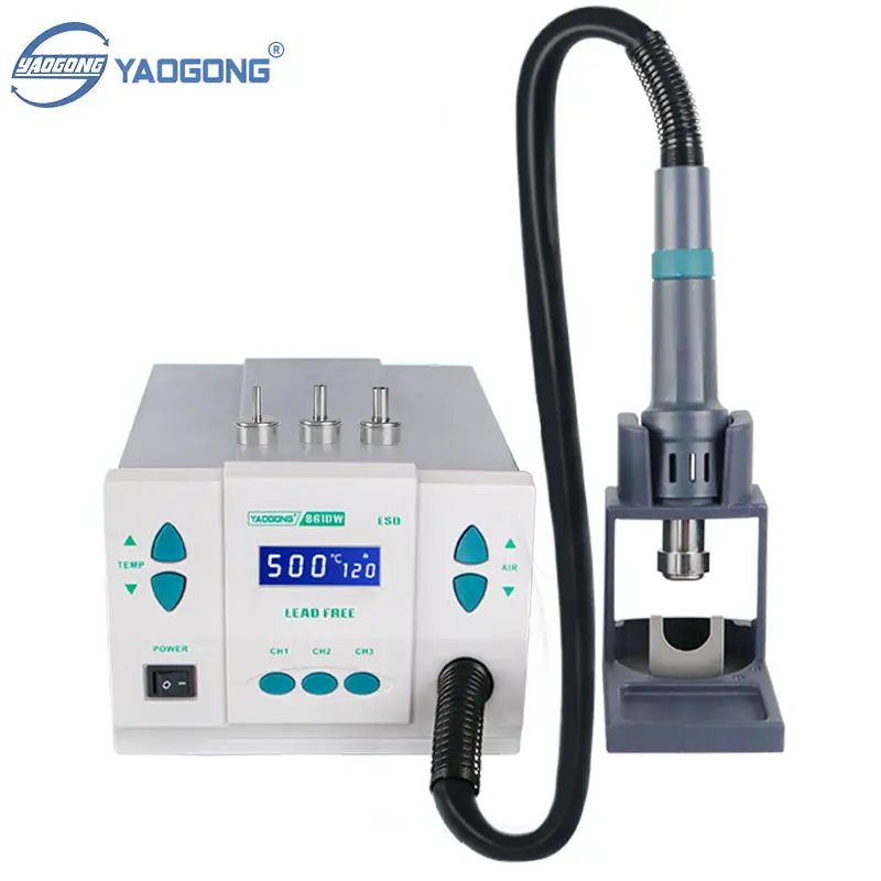 YAOGONG 861DW 1000W Auto Sleep Quick Setting SMD Rework Machine Mobile Phone Repair Tools Hot Air Heat Gun Desoldering Station