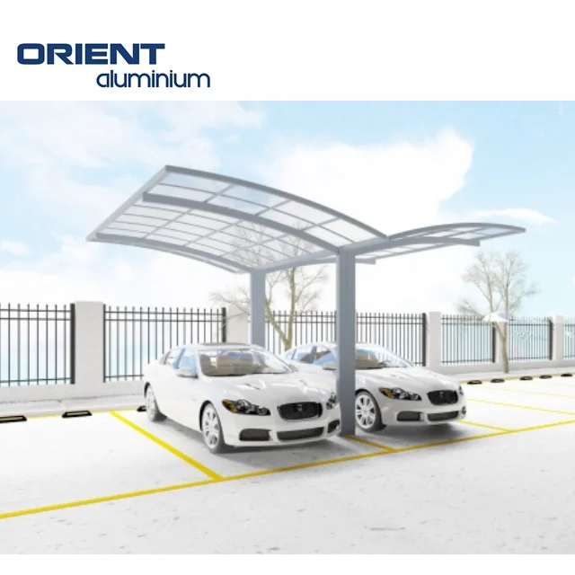 Aluminium 6005/T5 Modern Designs Shed Parking Slope Outdoor Carports With Single And Double Shed