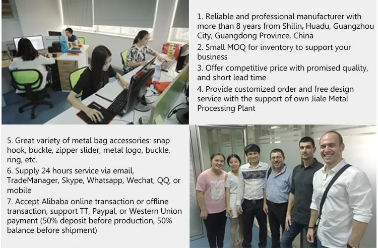 Wholesale bag hardware custom metal handbag lock high quality for bag clip lock metal plates for handbags