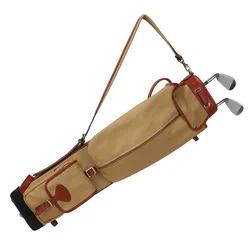 Free Shipping Tourbon Light Weight Vintage Leather Canvas Golf Sunday Bag