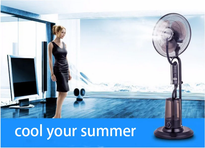 Hot Sale 16 inch Air Cooling Spray Electric Floor Stand Fan Water Mist Fan with Humidifier Water Spray