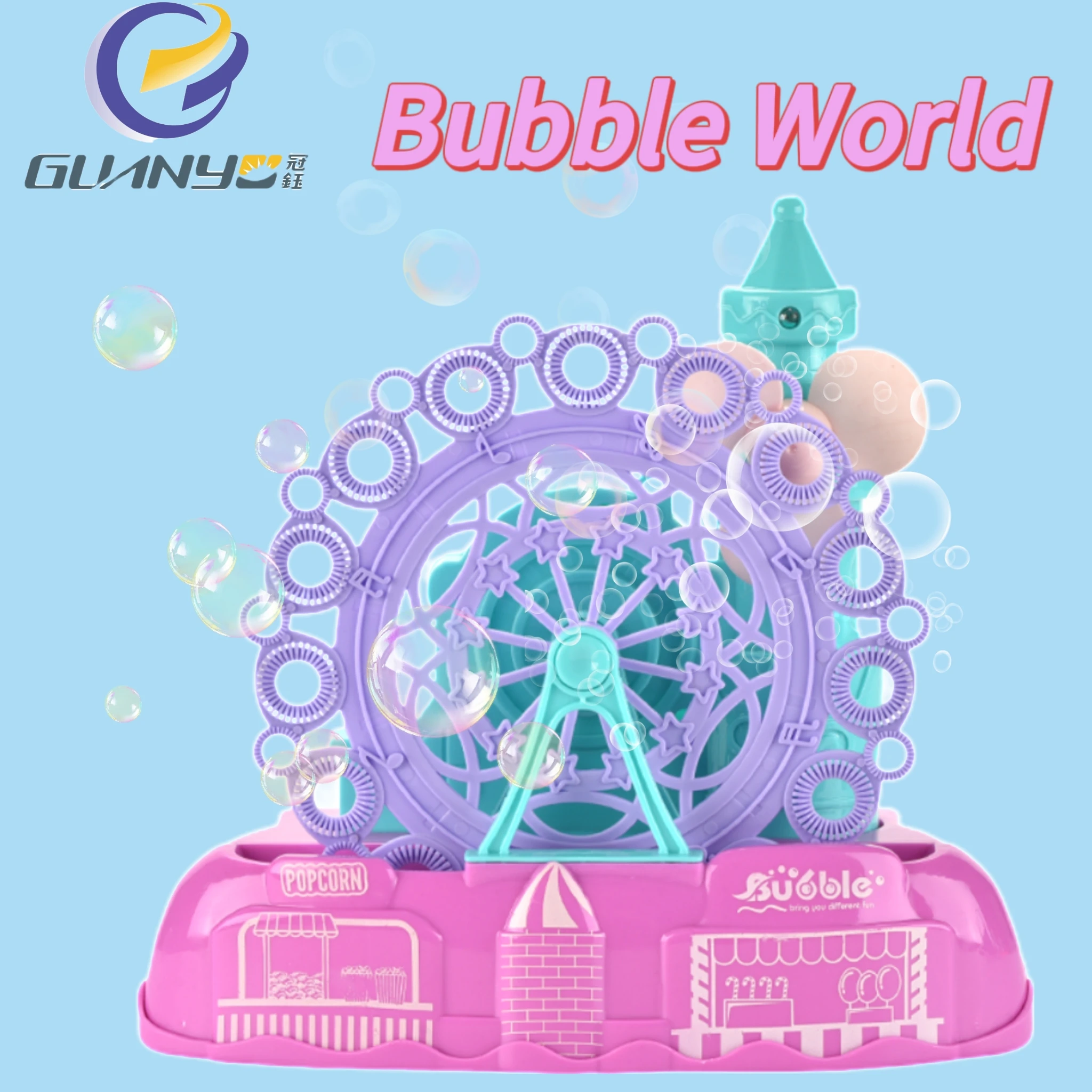 Summer Hot Selling Realistic Fantastic Ferris Wheel Bubble Machine Bright Color Swimming Pool Beach Outdoor Games Gift For Kids