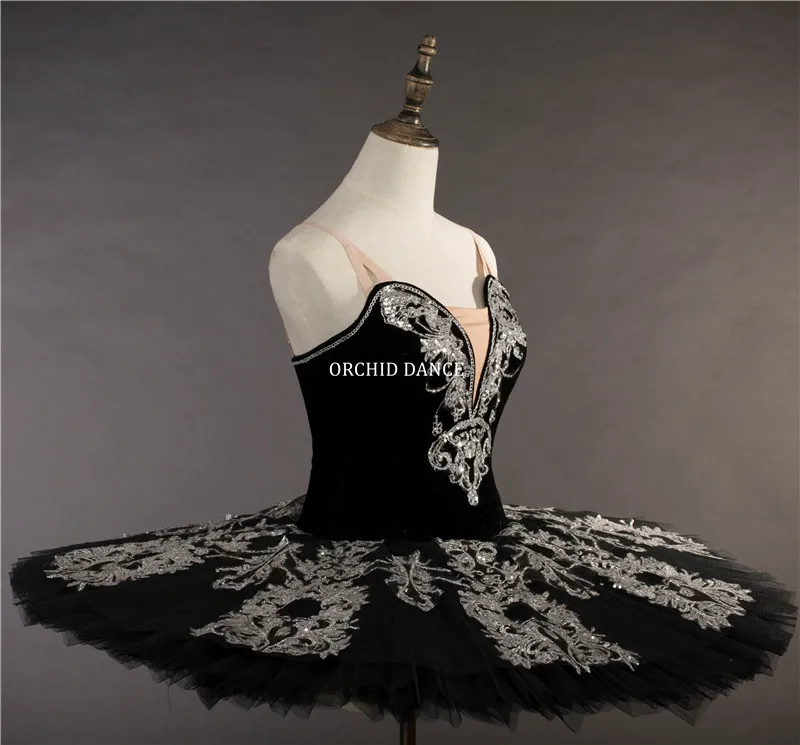 Hot Sale Professional High Quality 12 Layers Women Adult Dance Performance Costumes Swan Lake Black Ballet Tutu