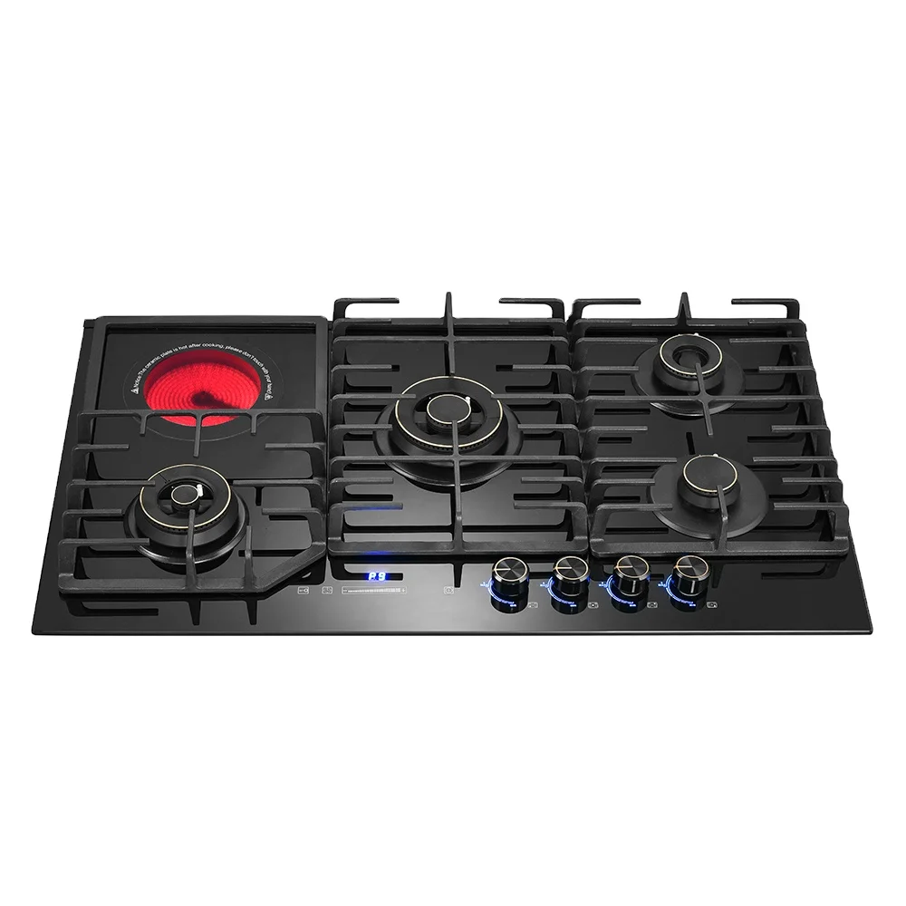 Factory Built-in Table Gas Cooker Ovens 1 Electric Hobs 3 4 5 Burner Gas Range Wok Kitchen Electric Gas Stove
