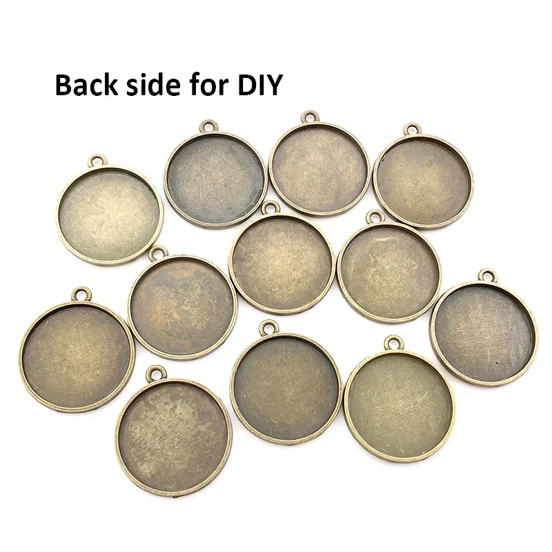 Fashion jewelry with the signs of zodiac 12 constellations metal charms antique bronze plated pendent for DIY 25mm glass stone