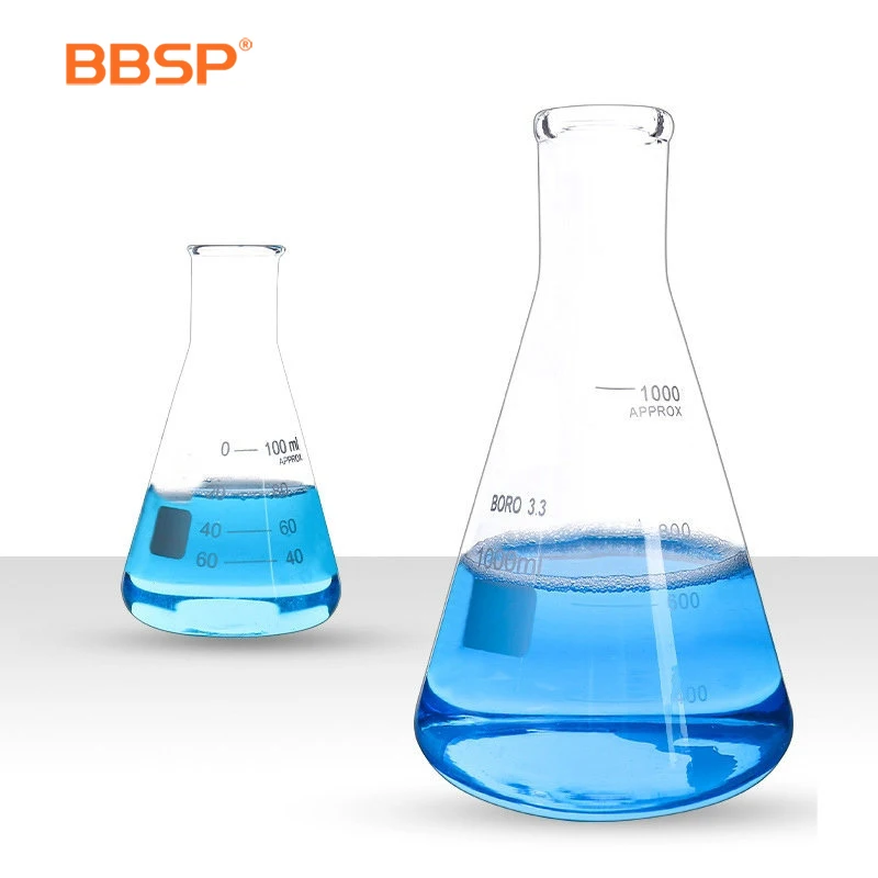 BBSP factory directly supply high quality conical flask erlenmeyer glass conical flask