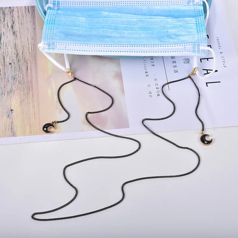 New Simple Metal Glasses Chain Black Gold Pendant Trendy Texture Hanging Neck Temperament Anti-lost Masking Chain