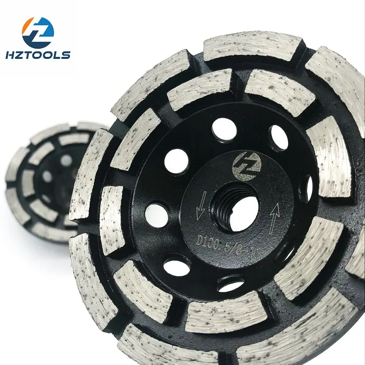 Concrete granite 4 inch Double Row Diamond Cup Grinding Wheel