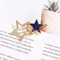 BELLEGIRL new design hot selling hair clip accessories factory Colorful cute geometric hollow star alloy women hair clips