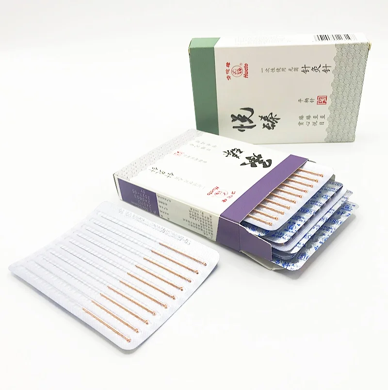 Hwato 100pcs/Box nonreusable Sterile Flat Handle Acupuncture Needle Medical Beauty Massager for Body for Massage