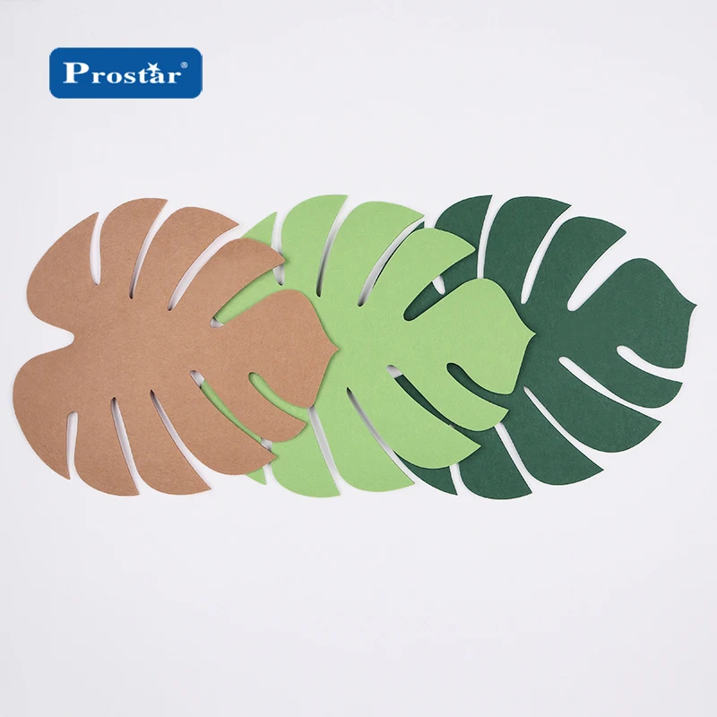 2024 christmas new die out leaf shape felt placemat for party decoration