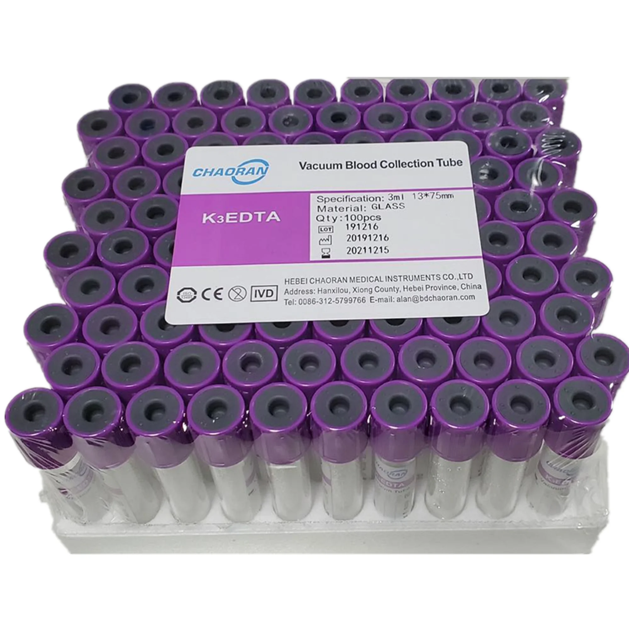 medical supplies vacutainer k3 edta blood test tubes