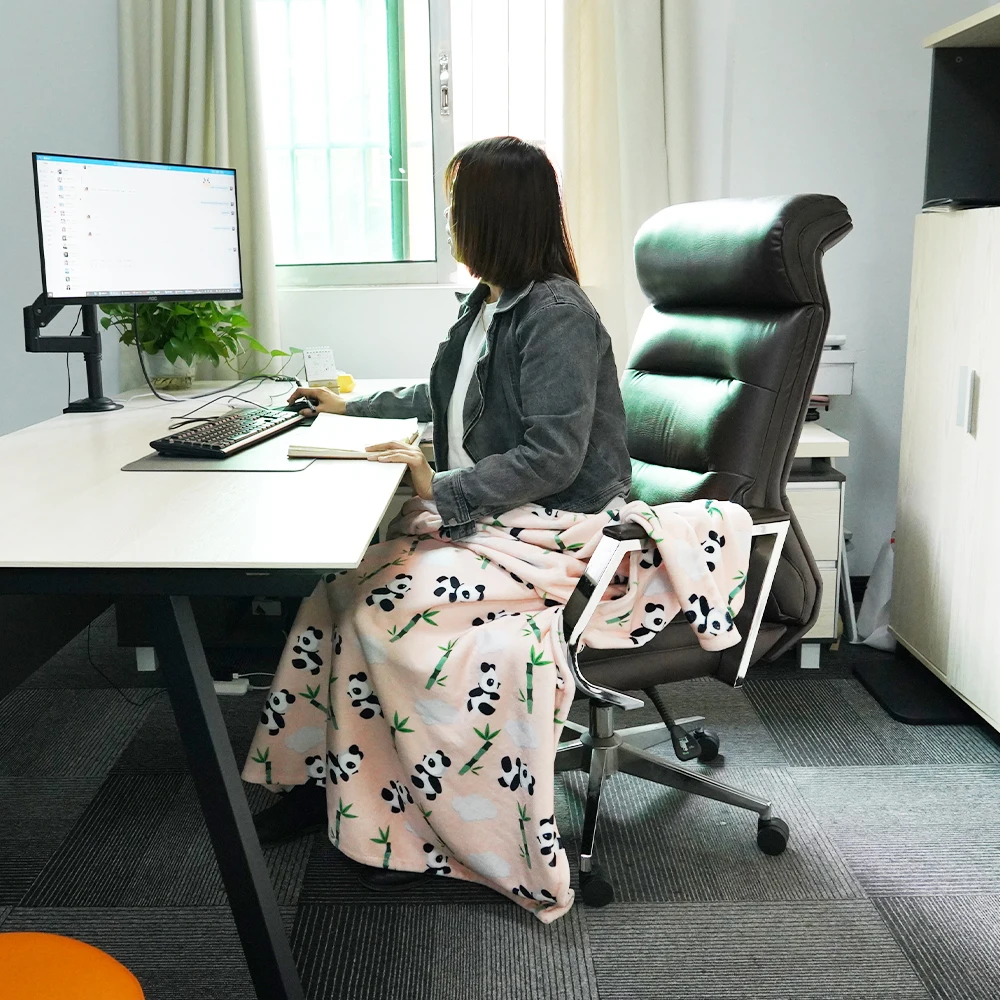 Wholesale Promotion Club Soft Flannel Custom Throw Fleece Blanket with Printed Designs on Both Sides