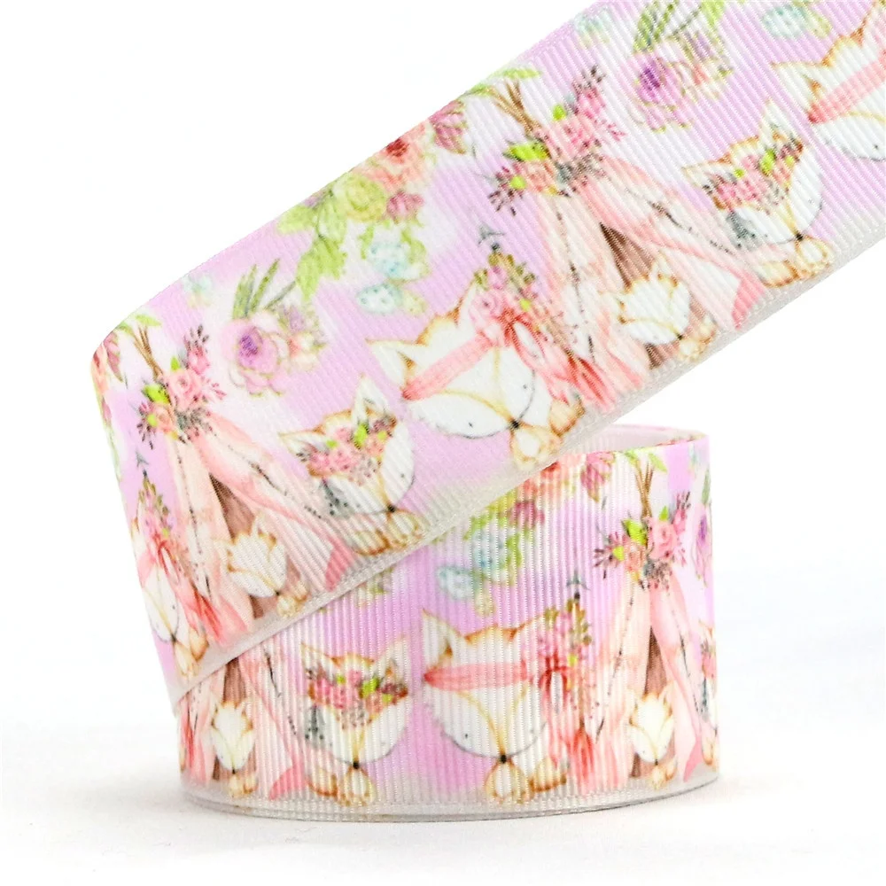 3 Inch New Style Custom  Colorful Printed Thermal Transfer Grosgrain Ribbon