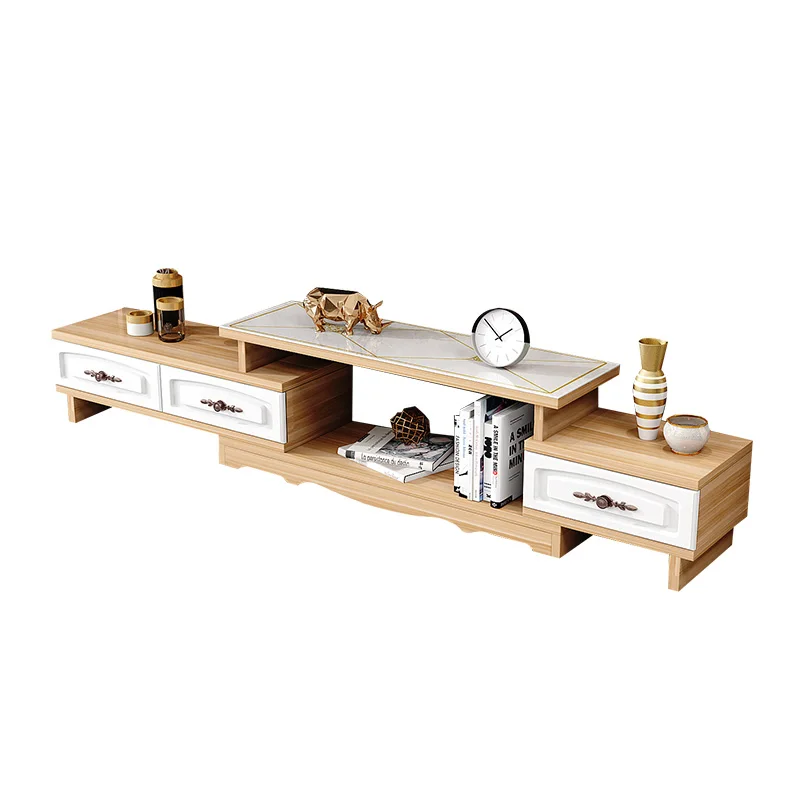 Logo Pattern Customizable Crushed Stone Phnom Penh Panel Glass Wood  tv bench