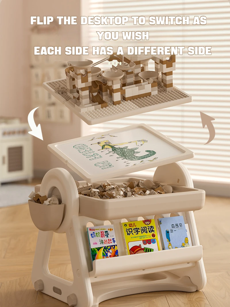 High Quality Drawing Board Toys Foldable Block Building Tables Drawing Toy Set For preschool kids