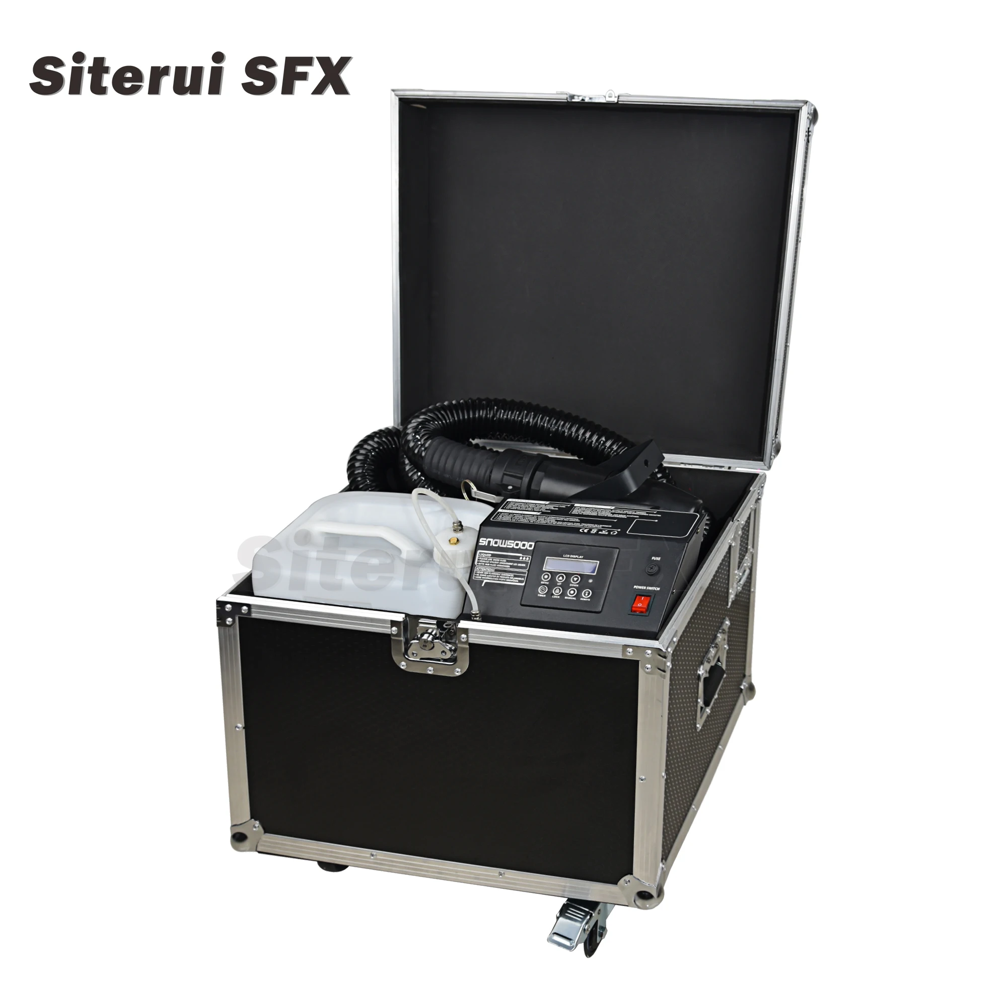 Siterui SFX new large 1800w mute snow machine snowflake maker with flight case dmx lcd remote control  party Christmas wedding