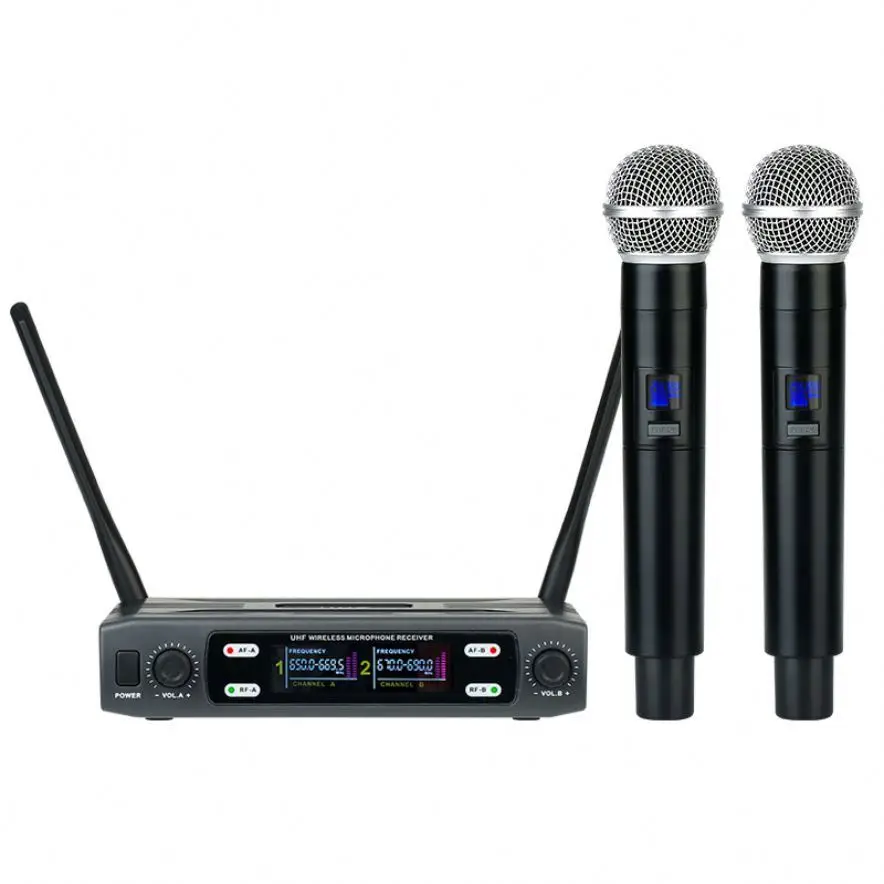 Professional Wireless Headset Dual Channel  Microphones Karaoke For Church
