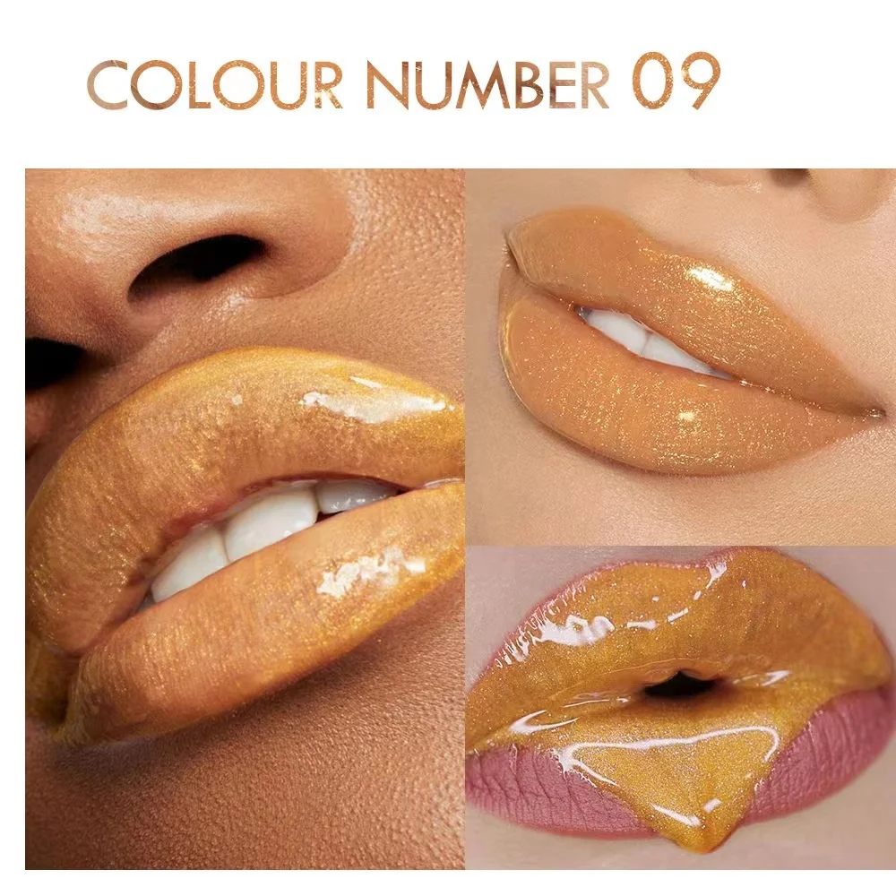 No Logo Shiny Gloss Fat Oil  Lip Glow Oil Moisturizing Smooth Vegan Tinted Balm for Dry Lip Care Plumper Balm