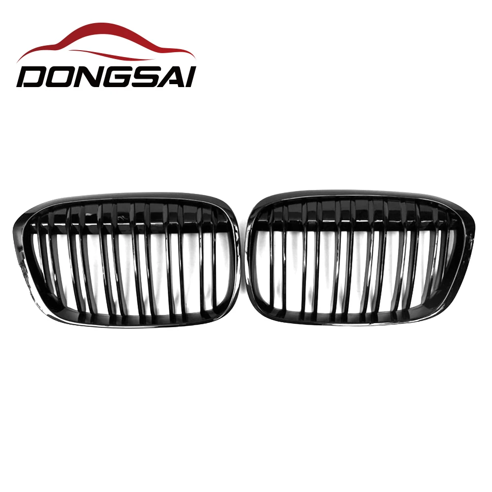 Передняя решетка с двойными рейками из АБС-пластика, черный глянцевый цвет, подходит для X1 серии GT F48/F49 2016-2019
