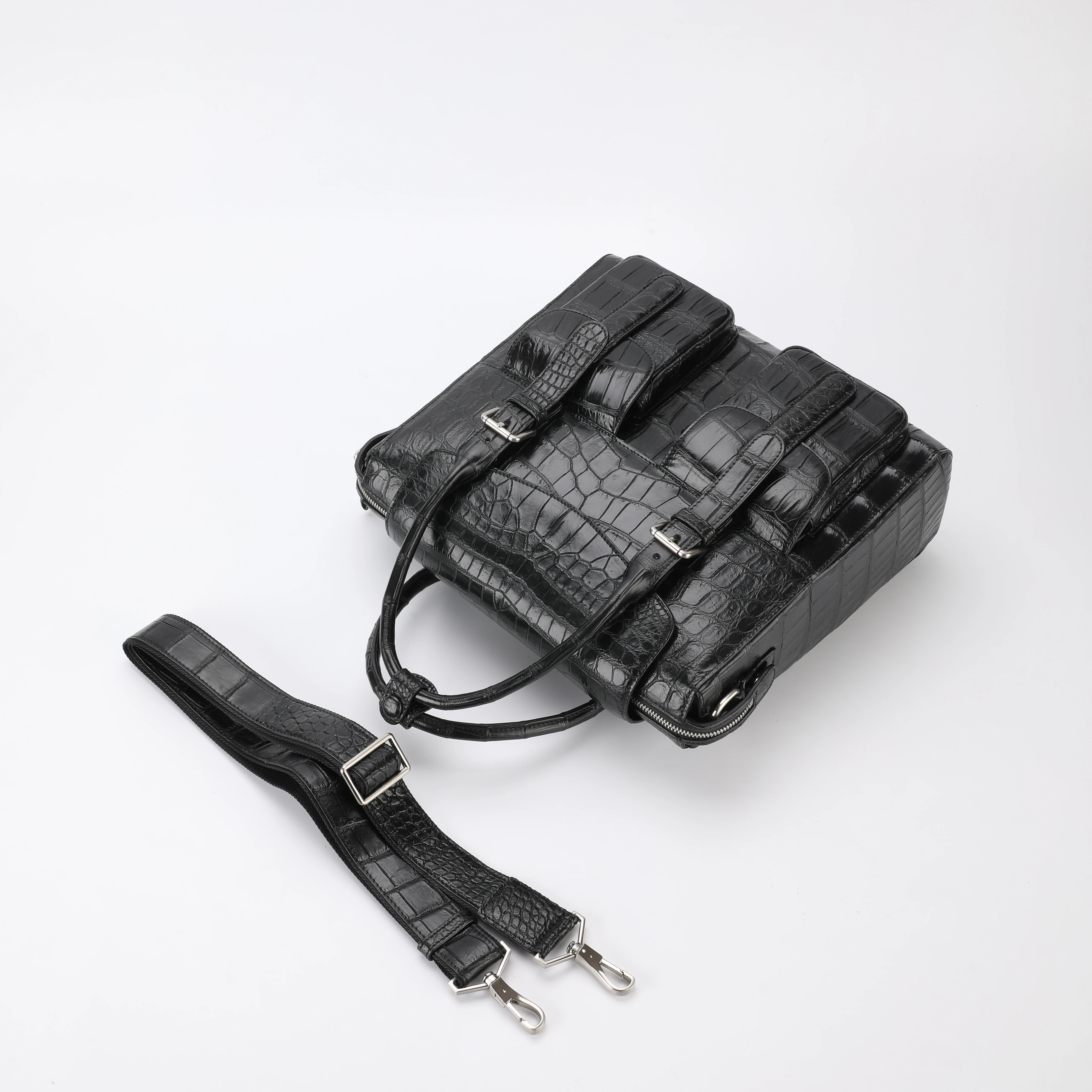 Men busines briefcase genuie crocodile briefcase bolsa de cocodrilo hombre