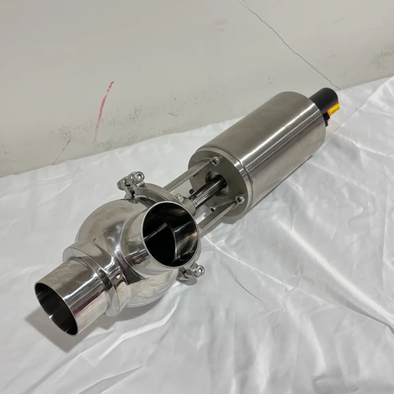 wenzhou factory Sanitary grade welded pneumatic cut-off reversing valve Stainless steel 316L/304 with sensor