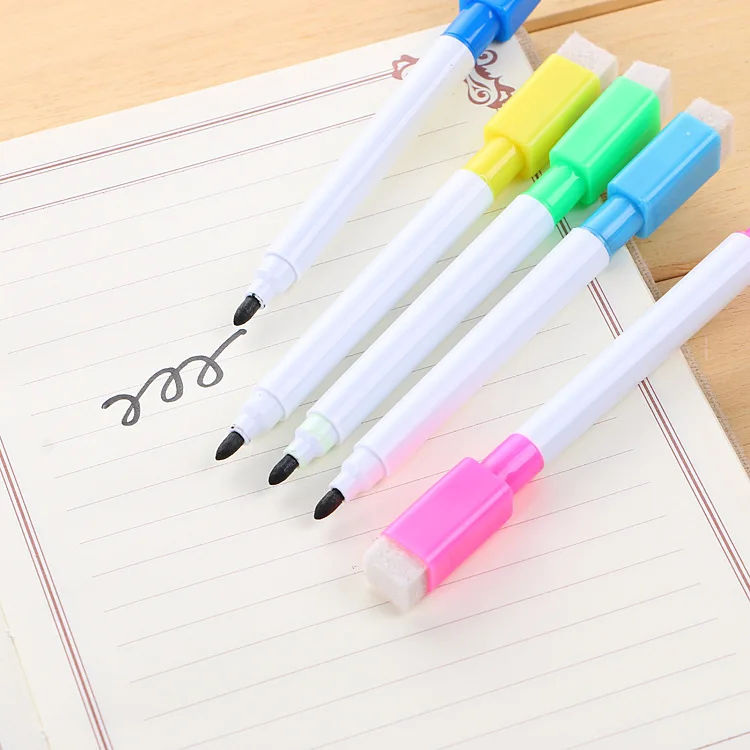 Manufacturers direct color core black core whiteboard pen creative with brush water-based environmental protection trumpet erasa