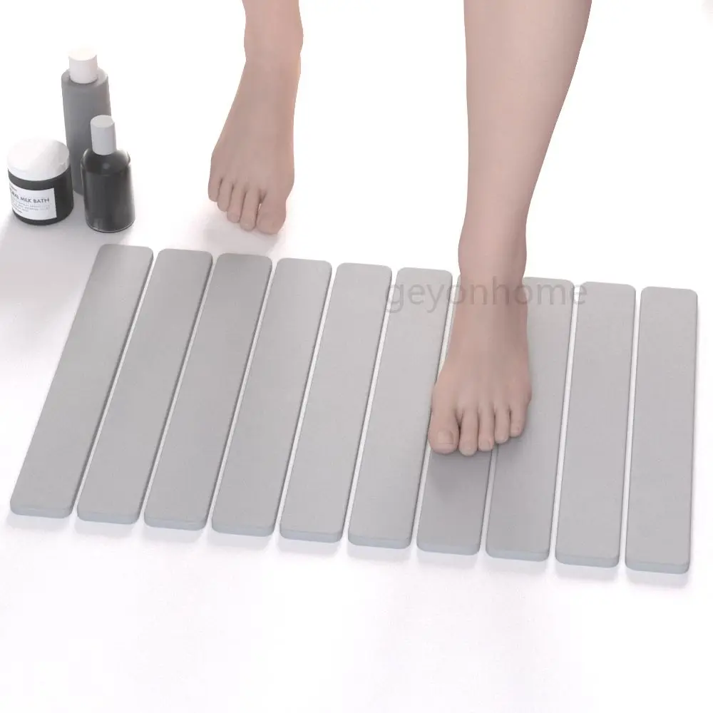 Foldable Diatomaceous Earth Stone Bathroom Water Absorbent Stonemat Diatomite Bath Floor Mat