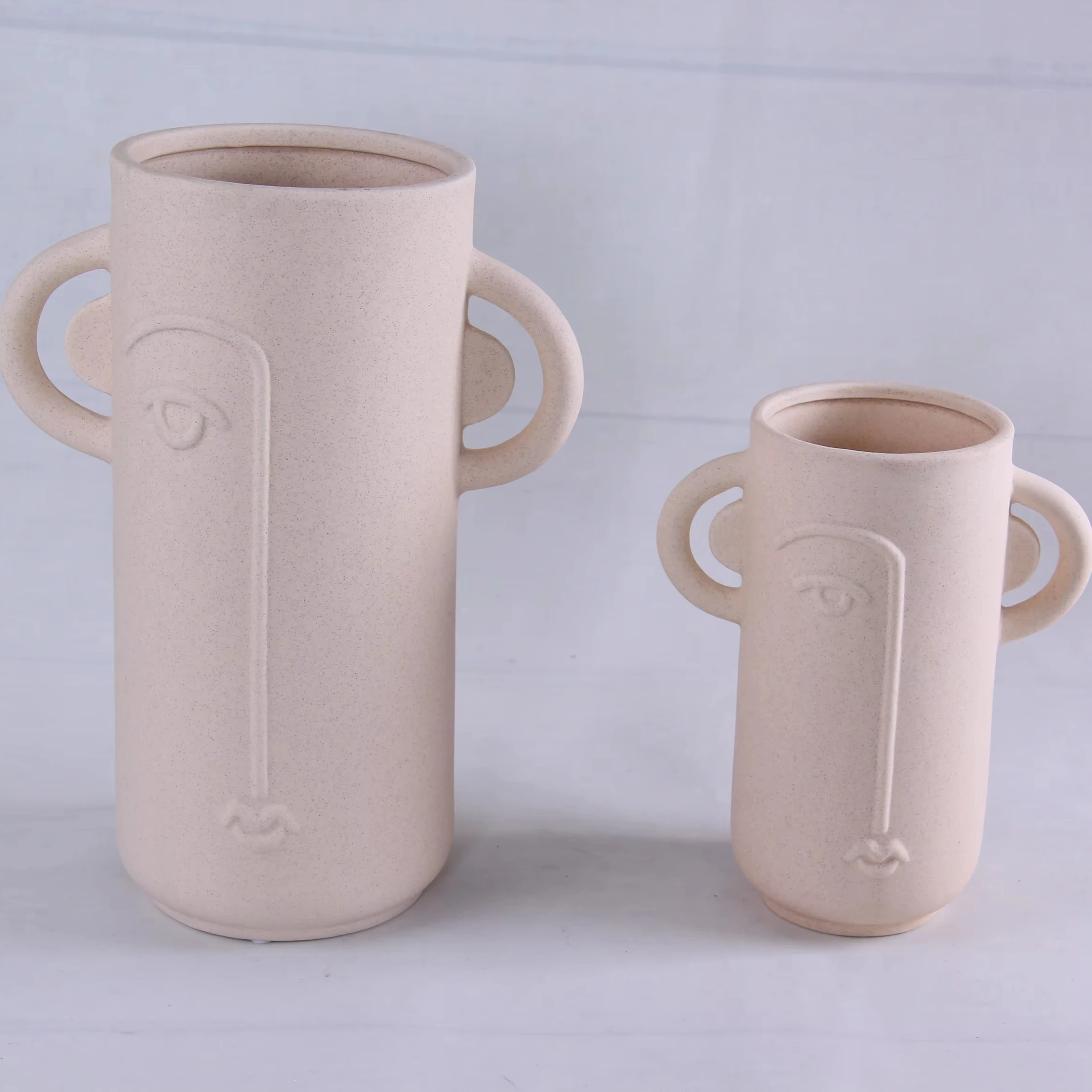 Hot Sale Human Face Ceramic Flower Pot Indoor Decoration Ceramic Flower Vase