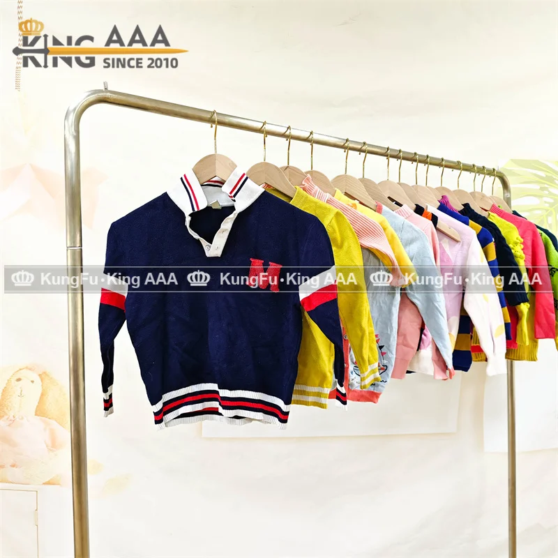 2024 Wholesale Price Winter Sweater Baby Cotton Knitted Sweater Bales Second Hand Clothing Kids Winter Wear Casual Children