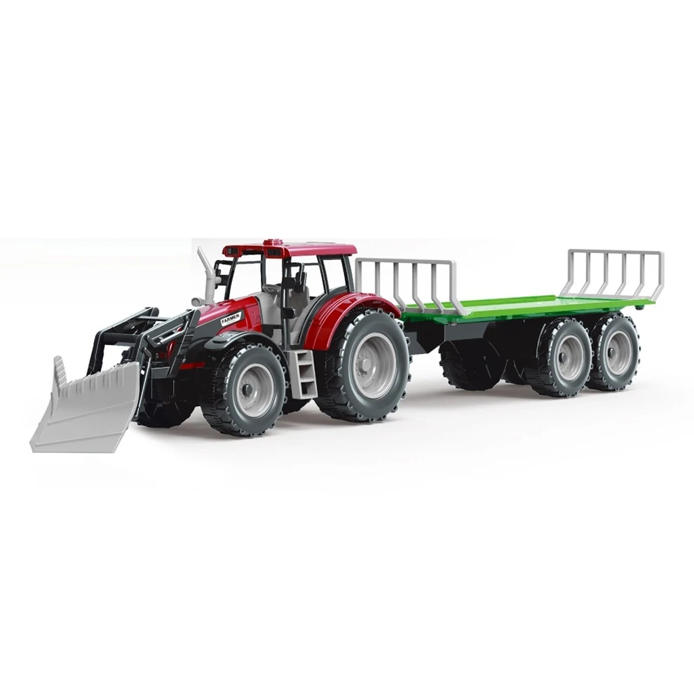 Plastic Friction Toy Truck Farm Set Tractor Trailer Farm Toys For Kids