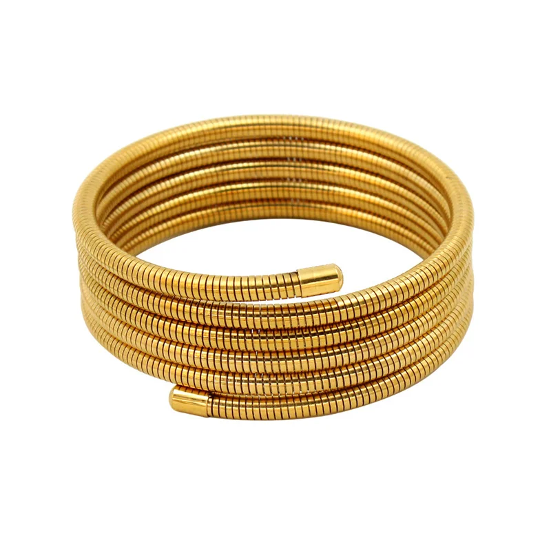 Luoyan Fashion Multi-Layer Wrap Arm Stainless Steel Stackable Bracelet Bangle for Jewelry Men Women