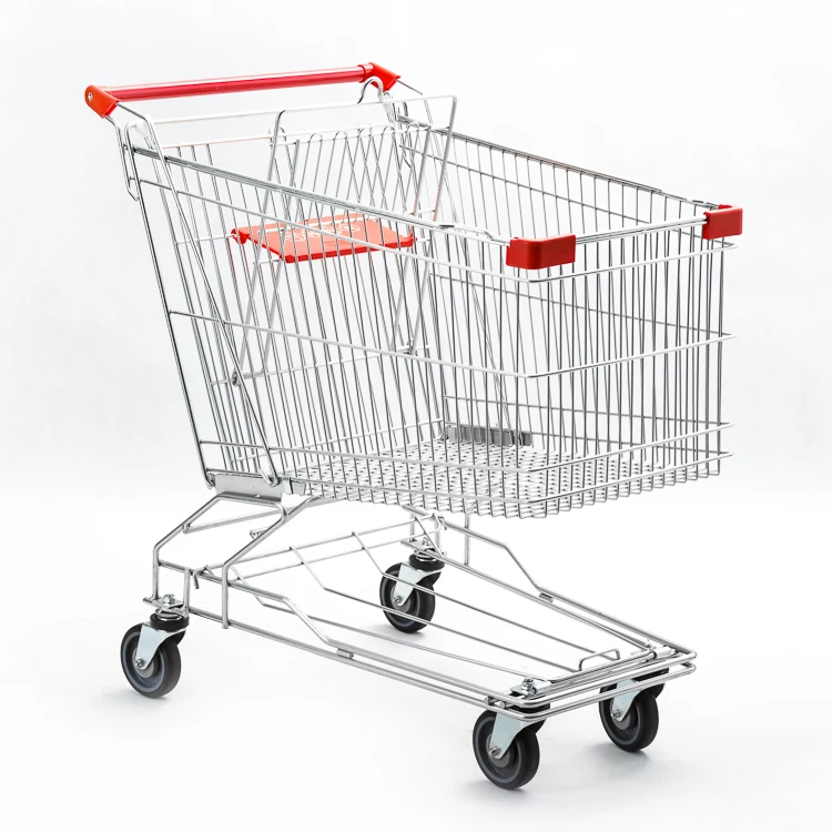 125L AS Style 4 Wheels Shopping Carts Supermarket Foldable Shopping Trolley Carts