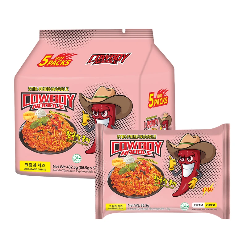 Fast Food Chicken Flavour Cheese Ramen Korean Hot Spicy Ramen halal Instant Noodles