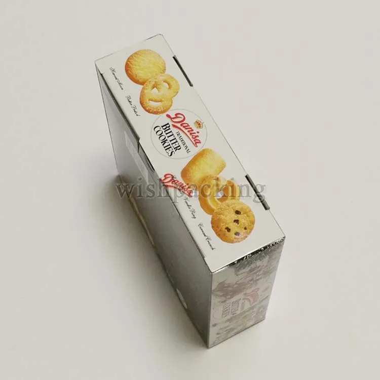 Butter cookies baked biscuits bread tall embossing design logo food paperboard packaging carton paper box