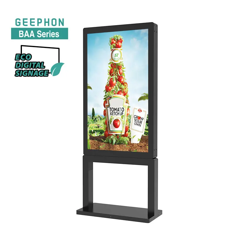 Geephon Eco bright High contrast 650000:1 178 degree Viewing angle Mini LED backlight waterproof Outdoor Digital signage